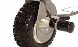 Drive System Direct gear drive system and wide tires provide excellent traction and flotation.