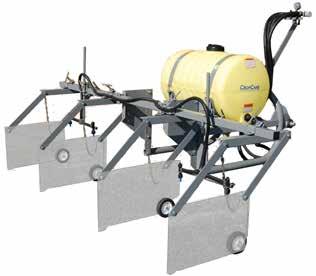 55 & 110 Gal Shielded Sprayers Standard Features Heavy-duty powder coated steel frame & components