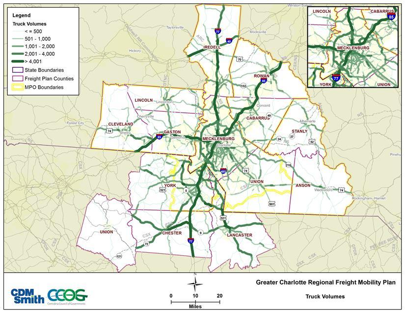 Final Report Analysis and Findings The interstates carry the bulk of the region s daily truck traffic as shown in Figure 7.2.