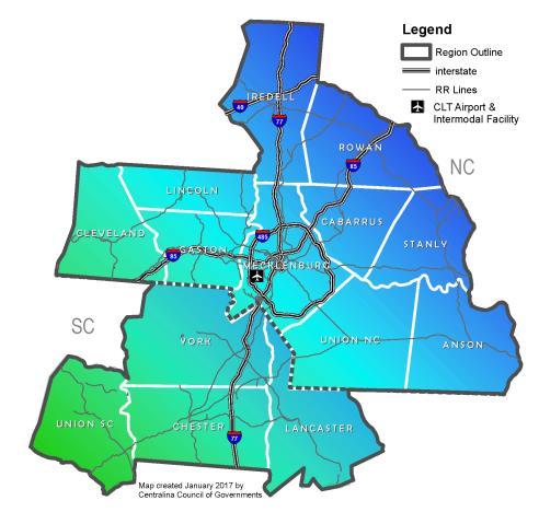 1 INTRODUCTION Centralina Council of Governments (CCOG), in concert with regional partners for the 14-county Greater Charlotte Bi-State Region (Figure 1.