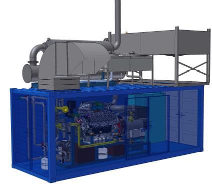 CHP Technical Data Sheet for L230 Biogas Containerised Cento Series Standard Features High performance electrical efficiency Fully modulating output 3 packages Open frame, Indoor Canopy, Outdoor