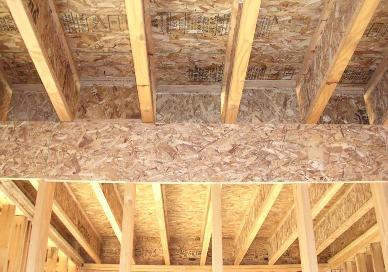 1.2 GARAGE BAND JOIST AIR BARRIER Sealing the garage completely from the conditioned areas of the house is important from both an energy perspective because it can be a major source of heat gain and