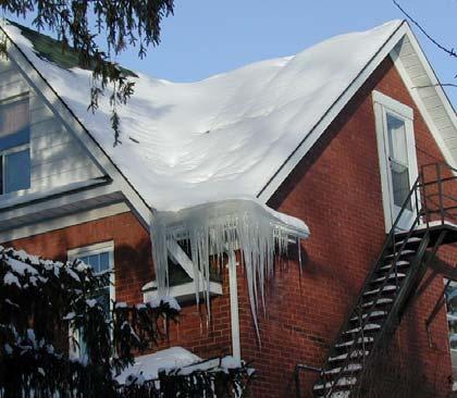 All ice dams occur when upper part of roof is above freezing and eave part of Ice Dams roof is below freezing. 3. Snow melts and runs down roof 4. Cold air removes heat from underside 5.