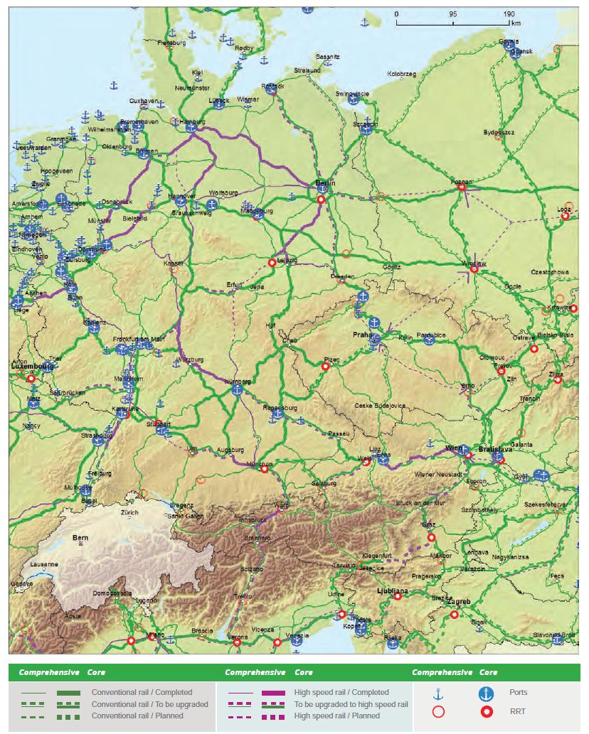 TEN-T CoreNetwork Railwaymap(freight) Germany