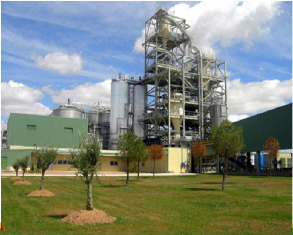 Abengoa facility Start up in September 2009 Feedstocks: Wheat straw, barley straw The production process involves: preparation of biomass,