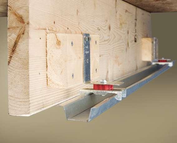 Soundproofing made simple Subfloor Joist 2 x4 blocking typically 6 long attached to joists following local building codes 1/4 Adjustable up to 4 Resilmount Model A96R Resilmount A96R