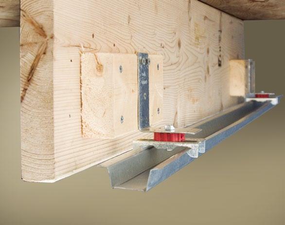 Soundproofing made simple Subfloor Insulation Joist 2 x4 blocking typically 6 long attached to joists following local building codes 1/4 Adjustable up to 4 Resilmount Model A96R 7/8 Hat Channel