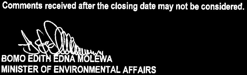 243 17 MARCH 2017 Bomo Edith Edna Molewa, Minister of Environmental Affairs, hereby give notice of my intention to set national norms and standards for the sorting, shredding, grinding, crushing,