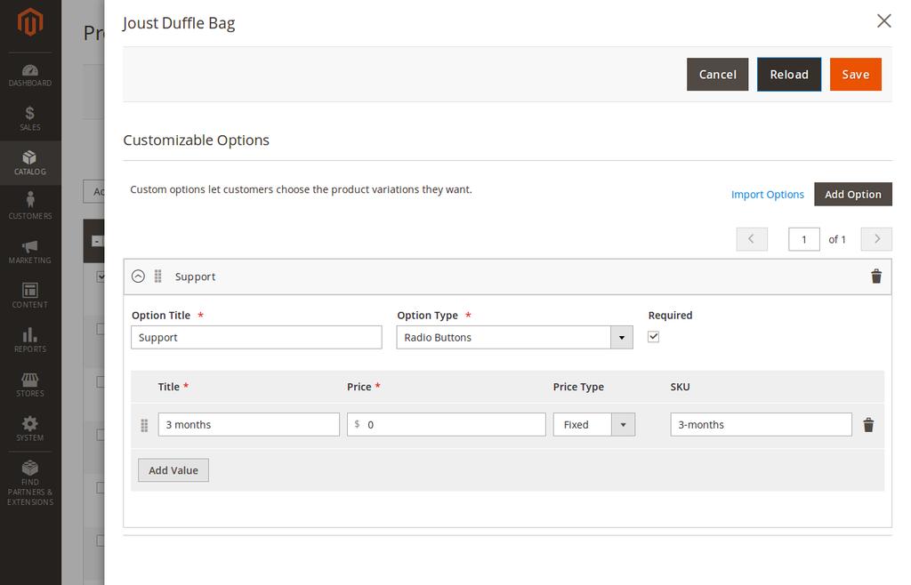 group or a group can be changed. The module handles all custom attributes groups with any given attributes in them.