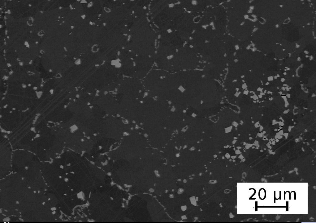 5b The detail of chain particles and particles with ZrC core in alloy FA1144 as received Phase composition and its configuration is the same after annealing 1150