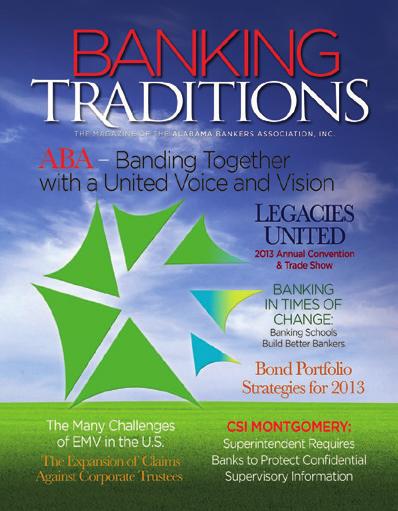 Volume 24 Issue 1 Spring 2013 BANKING TRADITIONS Advertising, Rates, Terms and Printing Specifications Effective January 2018 MEDIA KIT BANKING TRADITIONS is mailed to more than 2,000 bankers across