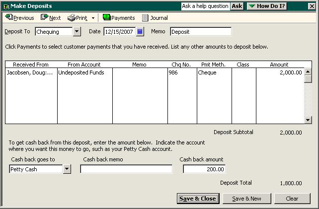 L E S S O N 7 7 If QuickBooks asks whether you want to use computer cheques with this account, click No to continue.