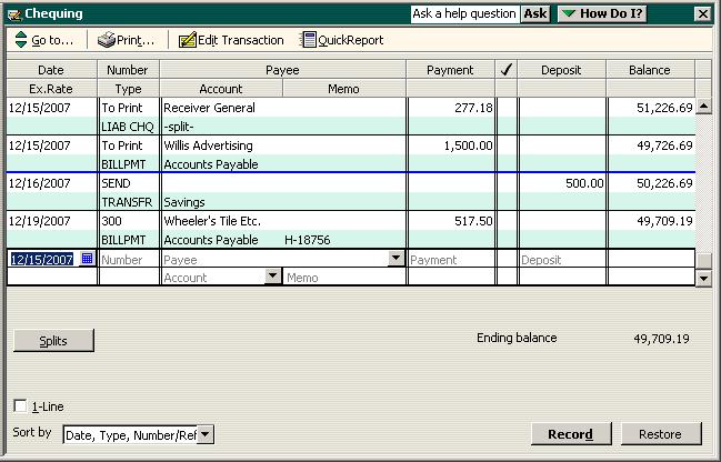 At the same time QuickBooks recorded the entry in your accounts payable register, it made an entry in