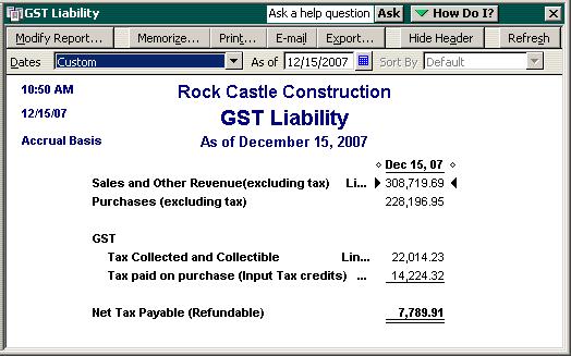 Tracking and paying sales tax Determining what you owe If you are registered for GST, you are required to file periodic returns to the Receiver General to report the tax that you have charged on your