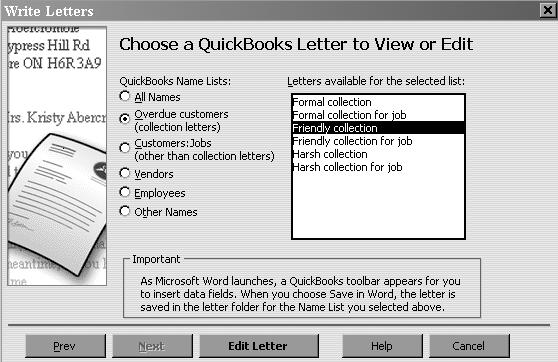 3 In the screen that appears, make sure View or edit existing letters is selected and click Next.