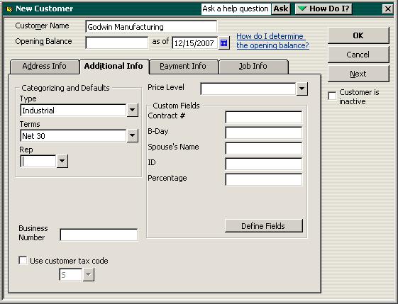 Working with lists Providing additional customer information You ve just completed the Address Info tab for a new customer.