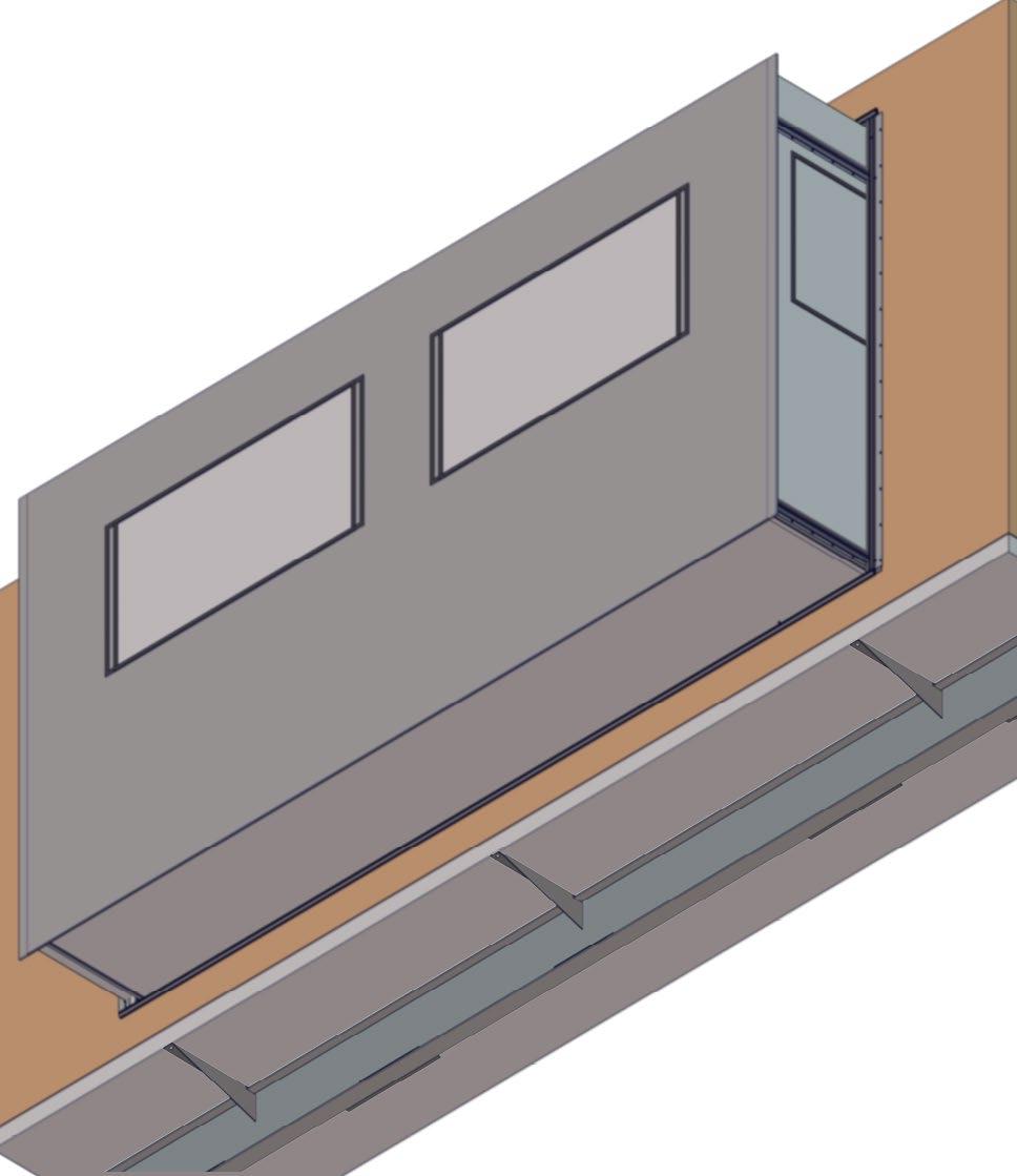 Standard outrigger placement will apply every 48 for laminate trailers with at least 6 of wall structure under the slide room floor and rollers mounted on the wall (Fig. 3).