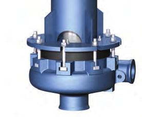 Type S Pump casing with spray holes. The spray holes direct some of the slurry towards the sump bottom, thereby agitating settled solids. Available from VS50 to VS200.