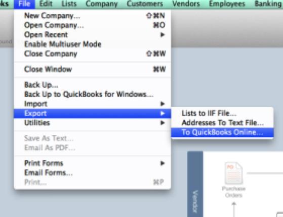 Importing data using MAC 1 If your screen has the export option shown at right, continue to the next step.