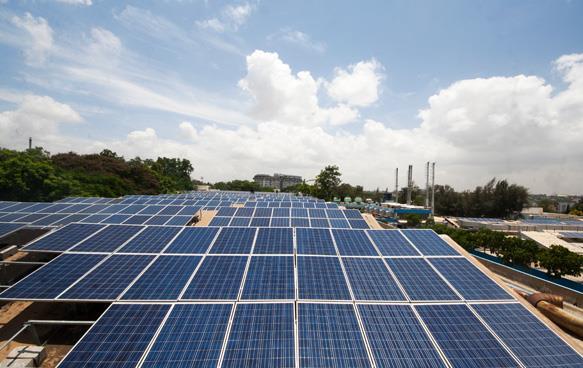 Large rooftop solar power in Bangalore 1 MWp solar power plant
