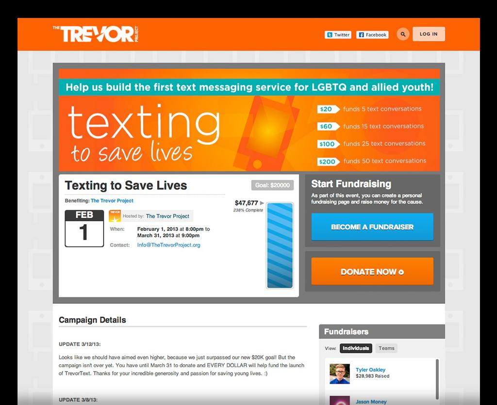 texting rather than phone calls. As a result, the organization decided to launch a new texting service to augment its existing programs.