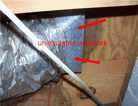 6 Heating and Cooling 34) Unit Conditions A Distribution Type ducts and registers 35) Distribution Conditions N HVAC ductwork is not insulated all the way up to flooring in various areas.