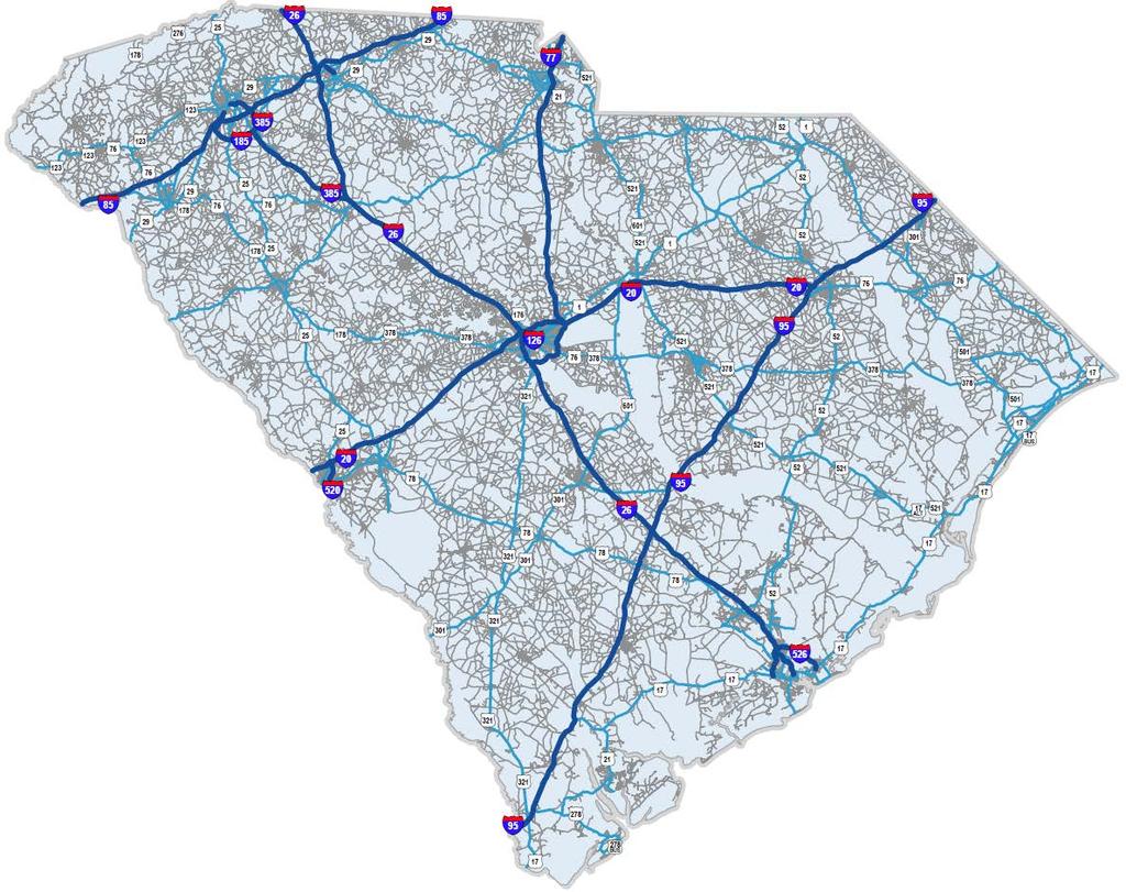 EXECUTIVE SUMMARY The South Carolina Department of Transportation (SCDOT) is the state agency in South Carolina responsible for planning, maintaining and operating 41,358 centerline miles of roadway