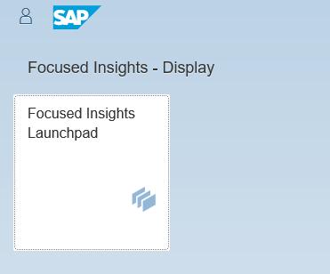 9.2.5 Focused Insights Unified Launchpad The Focused Insights Unified Launchpad is used via the following links and the displayed link depend on the user type: Admin user or Display user.