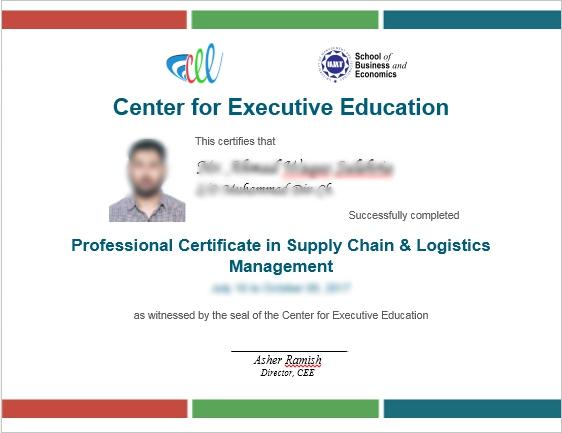 4 Months Weekend based Professional Certification Certified Supply Chain