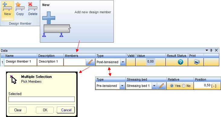 3.1.2.7 Creating a new design member Click on New to create a new design member. Figure 3.