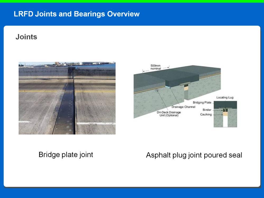 Bridge plate joints are for moderate span lengths and can