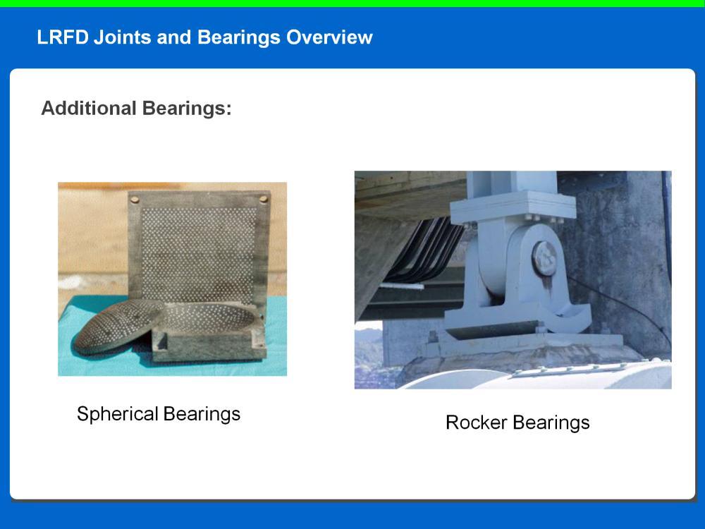 Spherical bearings have curved sliding surfaces and they may also have