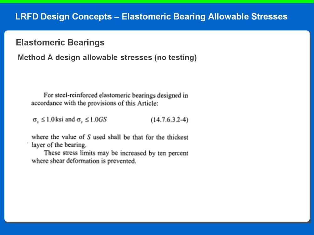 Method A shows the allowable stress without