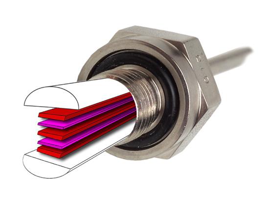 Self Renewing Thermocouple 5 Layer construction 3 layers are very thin electrical insulators 2 layers are thermocouple