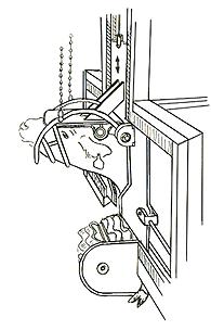 For cattle, a head holder similar to the front of the ASPCA pen can be used on the center track conveyor restrainer. A bi-parting chin lift is attached to two horizontal sliding doors.
