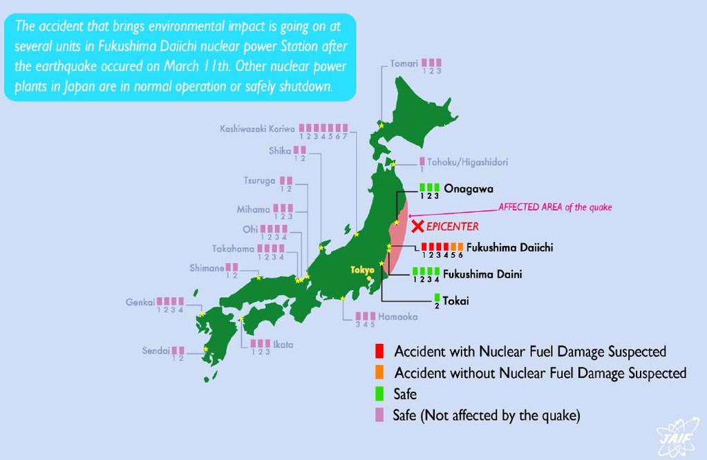 Status of Nuclear Power Plants after the Earthquake 3 The accident caused