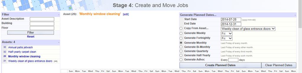 When you ve made your selection on the frequency for this task, click on Create Planned Dates.