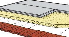 Where used in connection with floor in which services are to be laid, differences should be made up with TS slabs and levelling compound.