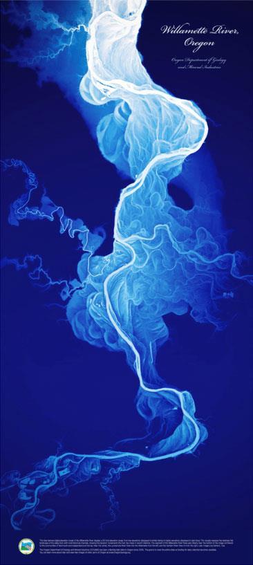 Willamette River (WR) Historical Stream Channels This LIDAR-derived (Light Detection and Ranging) digital elevation model delineates vivid historical channels, showing the dynamic