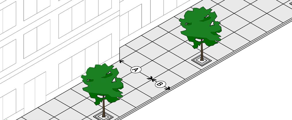 Sidewalk and Amenity Zone Dimensions Minimum Dimension* A Sidewalk 8 B Amenity Zone 8 * * Dimensions are  ** In