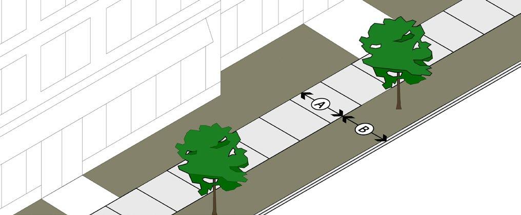 4+ Lane Avenue or Boulevard (No On-Street Parking) Sidewalk and Amenity Zone Dimensions Minimum Dimension A Sidewalk