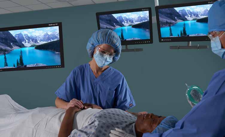 beach scene or mountain landscape, as the patient enters the OR. This feature also helps to reduce stress for the OR team and make set-up run more efficiently.