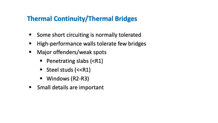 It is not always possible to avoid thermal bridges, but we should strive to reduce them as much as possible whether it s by selecting a different material, steel studs instead of galvanized studs