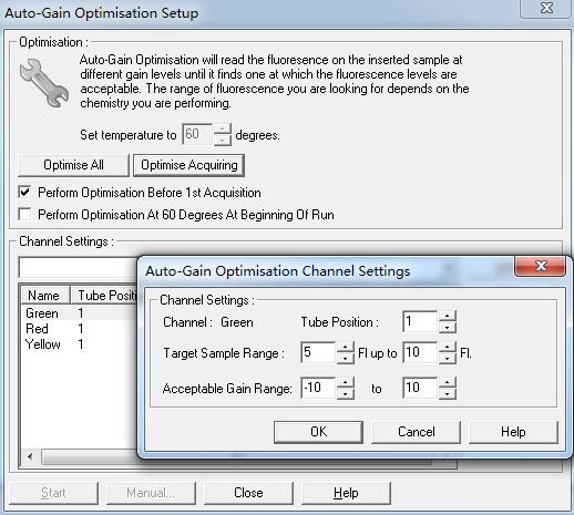 For Rotor-Gene instrument, after temperature profile editing, please set up as follows: 1 Select Edit Gain to setup the appropriate gain setting for