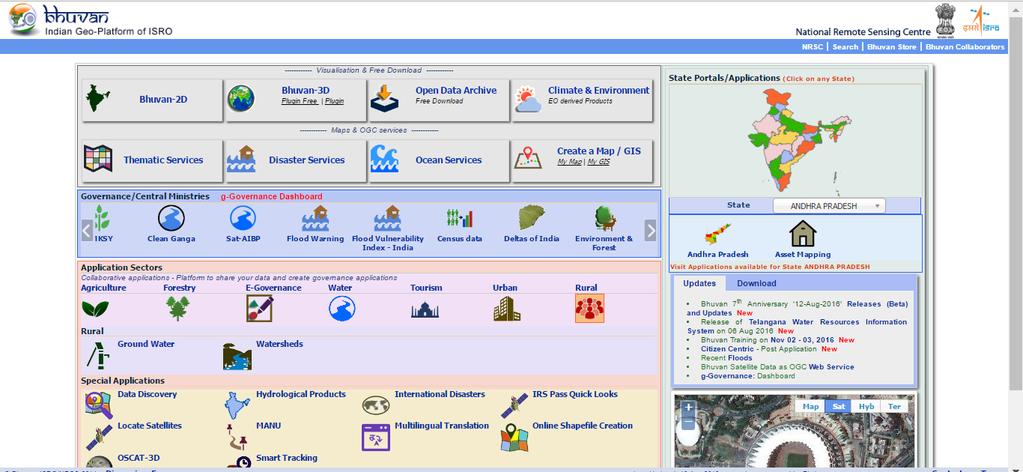 BHUVAN Indian Geo-Platform of ISRO nrsc Visualization (22 TB)