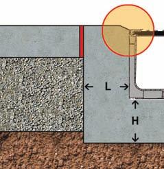 diagram (i) CONCRETE REQUIREMENTS: The quality of the concrete used for the bed and backfill is essential for the life span of the channel and for its resistance to loads.