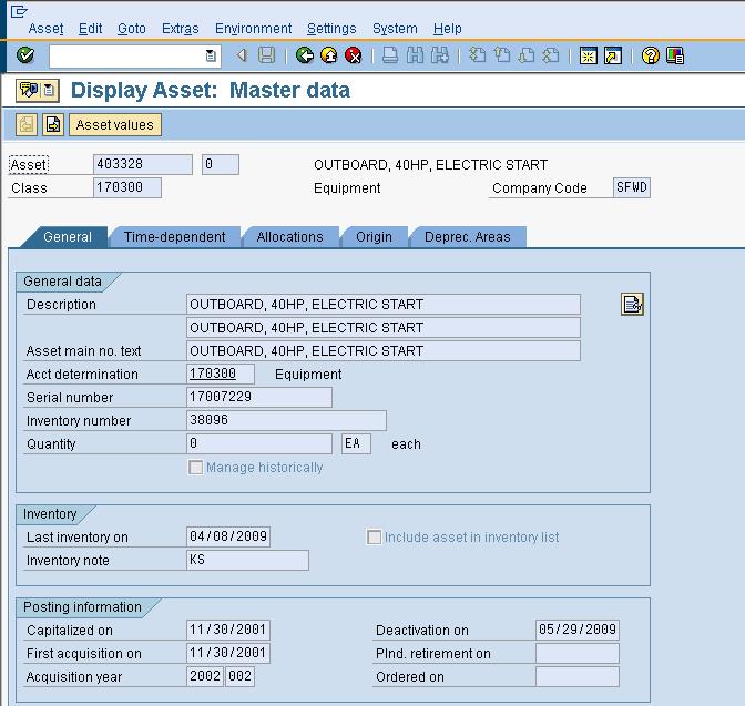 SAP Asset Master Record When Scanned Last Scanned