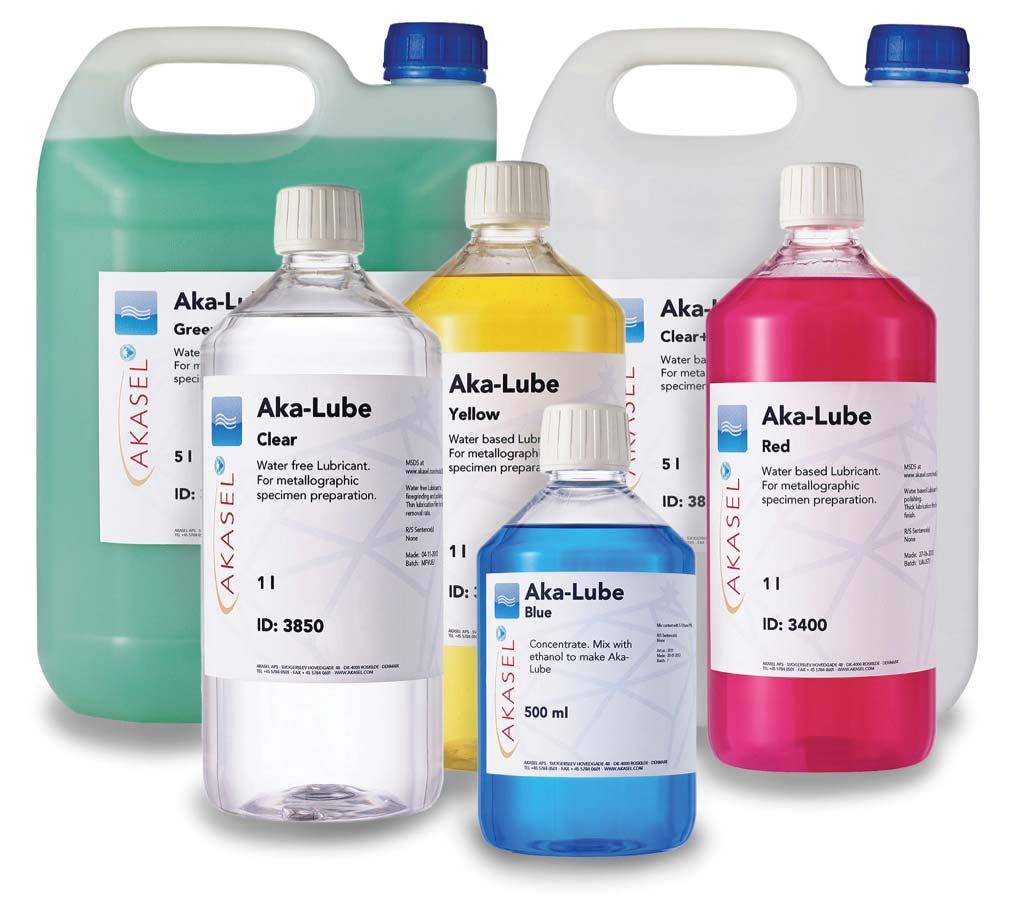 www.akasel.com Catalog 2018 Page 67 Lubricants All diamond products other than our 2-in-1 suspensions require the addition of a lubricant during preparation.