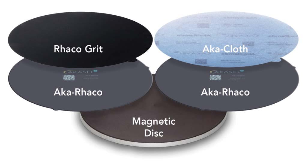 For that purpose, modern grinding discs like Aka-Piatto and fine-grinding discs like Aka- Allegran or Aka-Largan are produced directly on a thin steel disc.