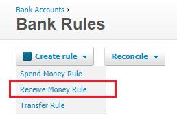 Rule. The Receive Money Rule dialog box will appear work down